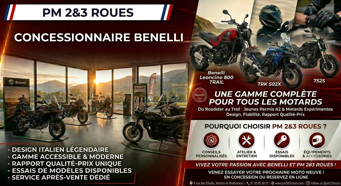 PM 2&3 Roues : votre concessionnaire Benelli à Voisins-le-bretonneux (78960)