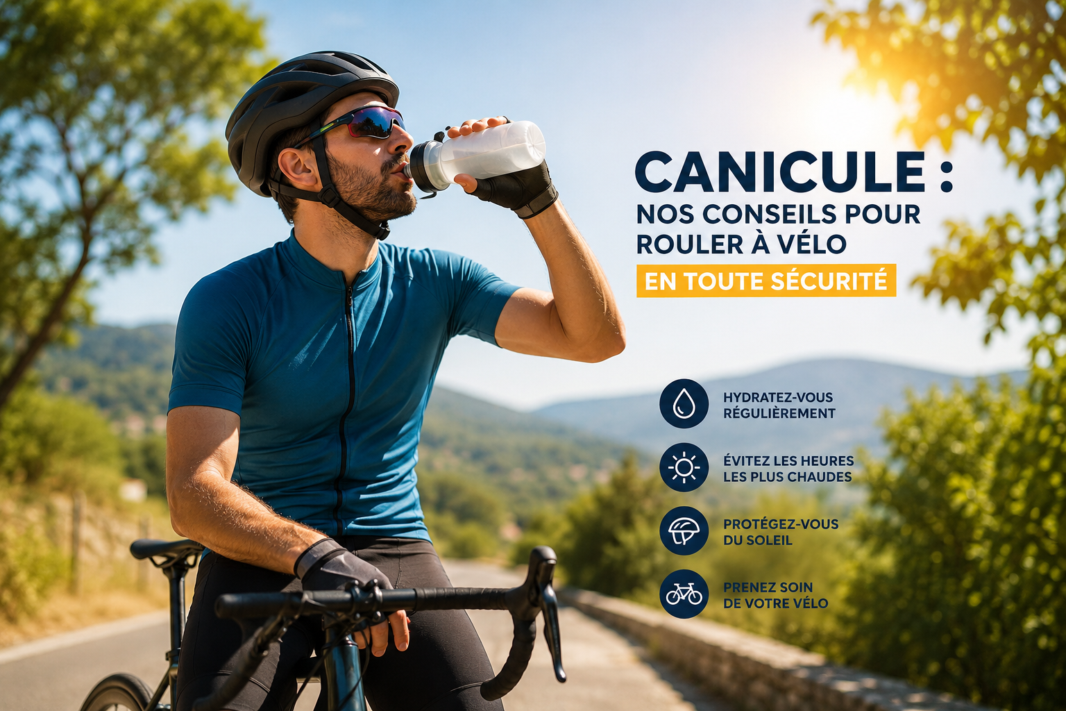 Canicule : nos conseils pour rouler à vélo en toute sécurité cet été